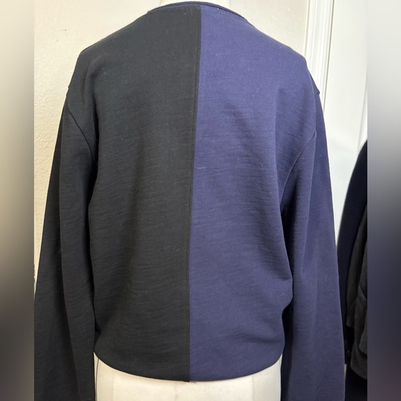 Goldie Linwinter Peruvian Cotton Colorblock Sweater - Black and Blue. Very comfy - Picture 14 of 14